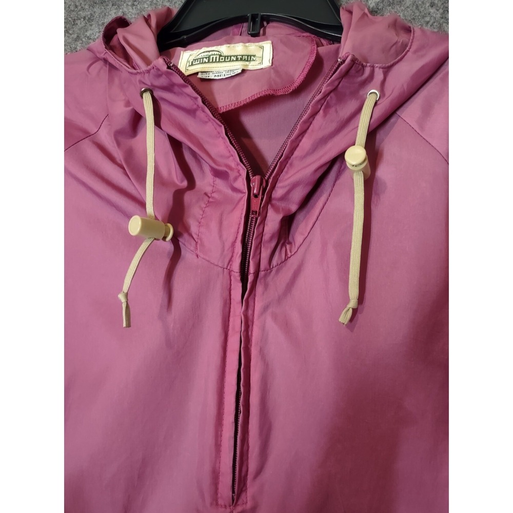 Anorak Twin Mountain Pink Womens M Vintage Gorpcore Retro Windbreaker Pullover - Picture 5 of 9